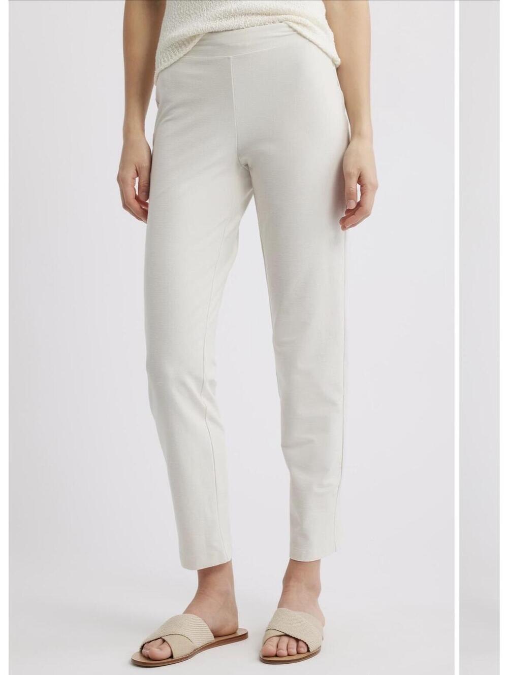 Eileen Fisher Cream Cropped Pull-On Pants